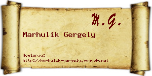 Marhulik Gergely névjegykártya